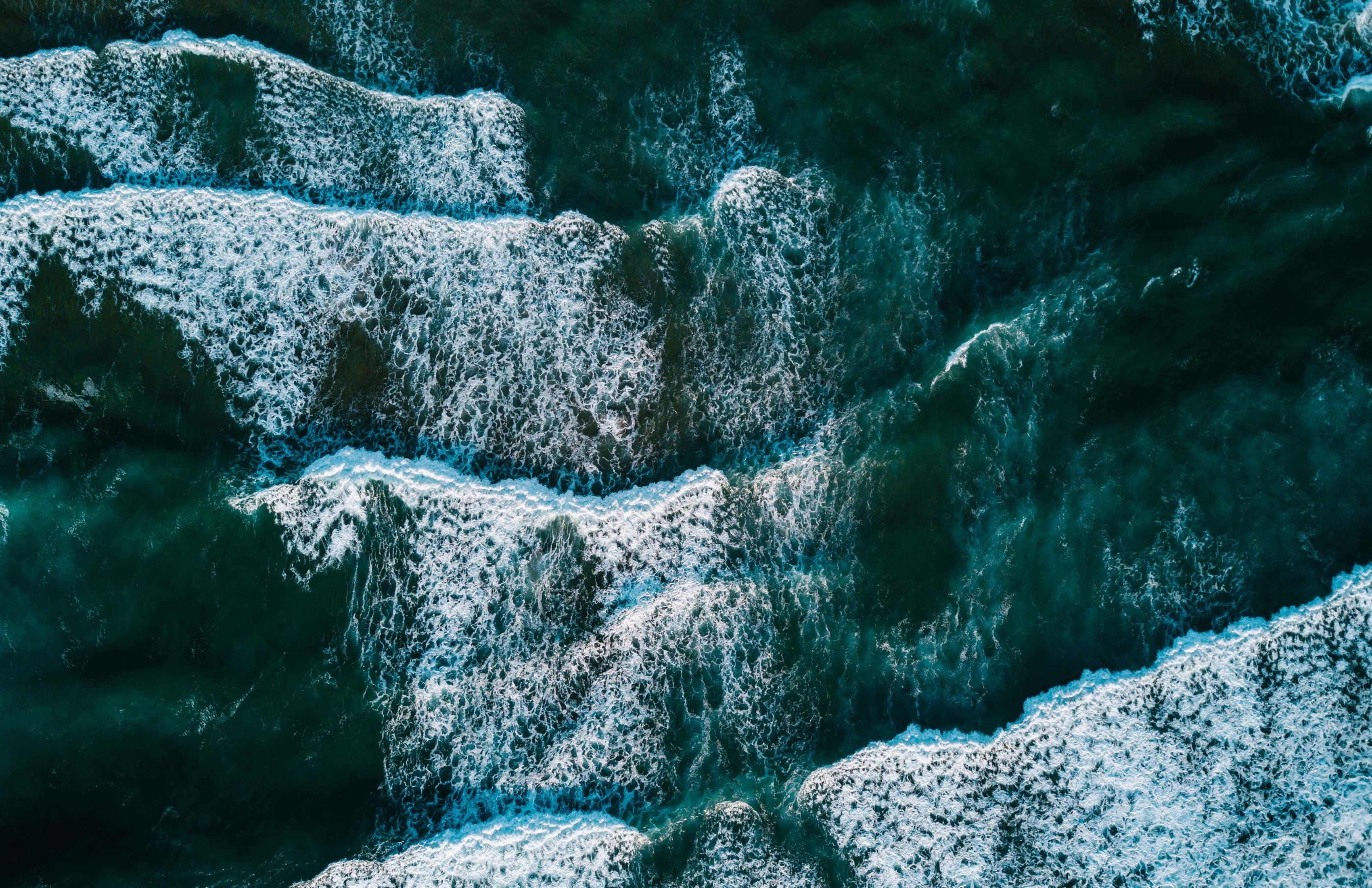 waves on the sea from above